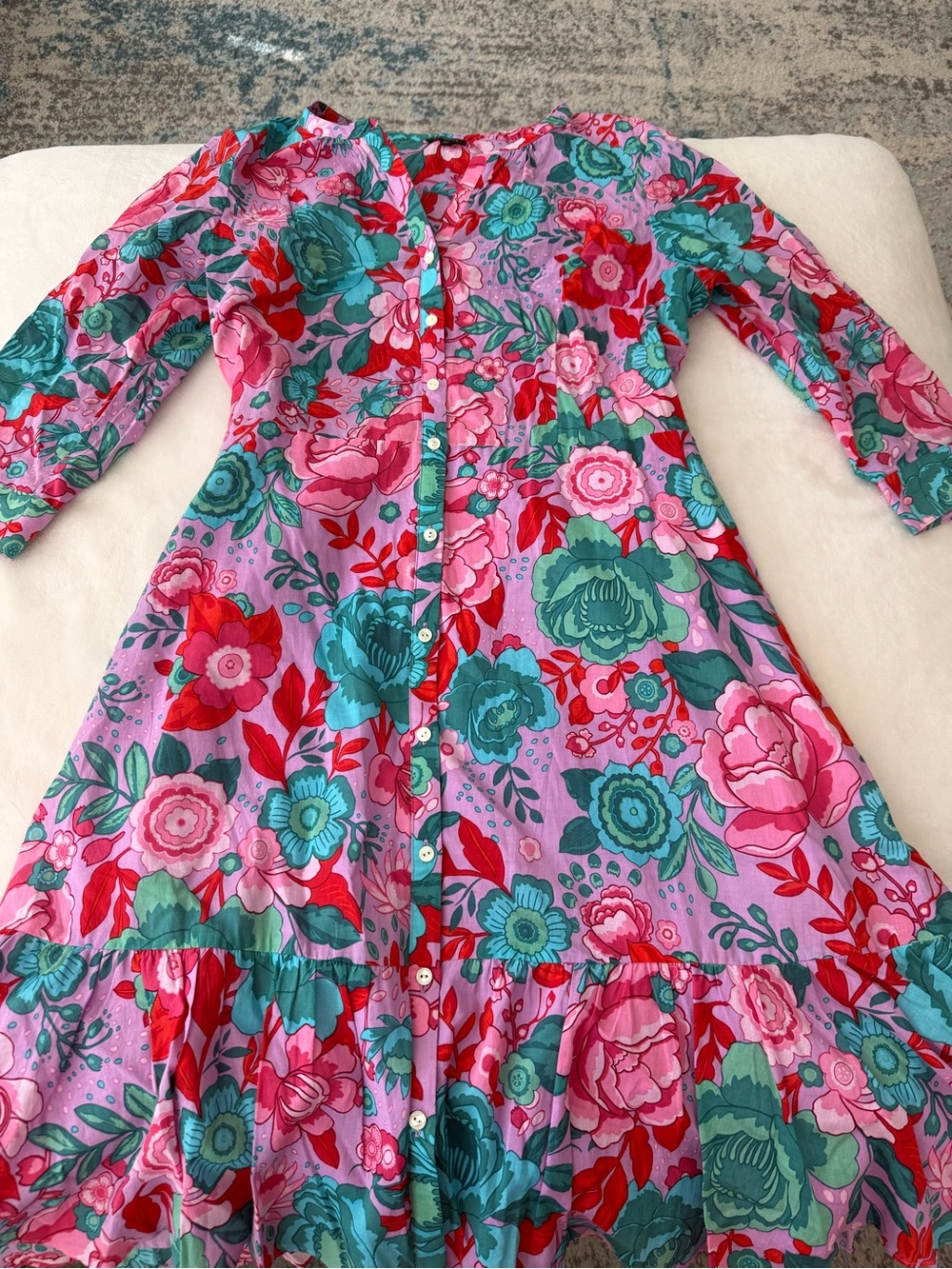Talbots Floral Button Down Dress 100% Cotton 10P Cottagecore D87